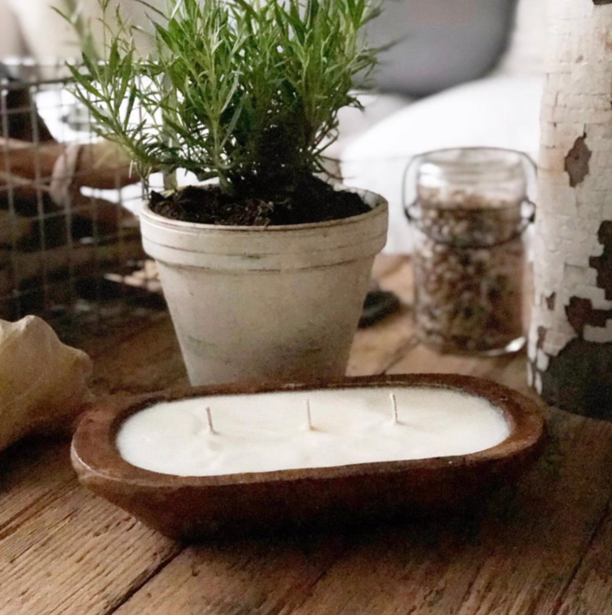 3-Wick Dough Bowl Soy Candle - Meditation